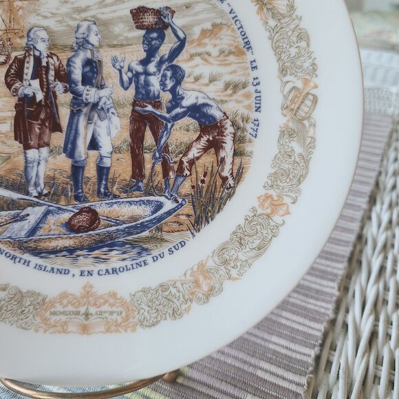 Vintage D'Arceau Limoges Lafayette Legacy Collector Plate 2 North Island Landing - Picture 5 of 10